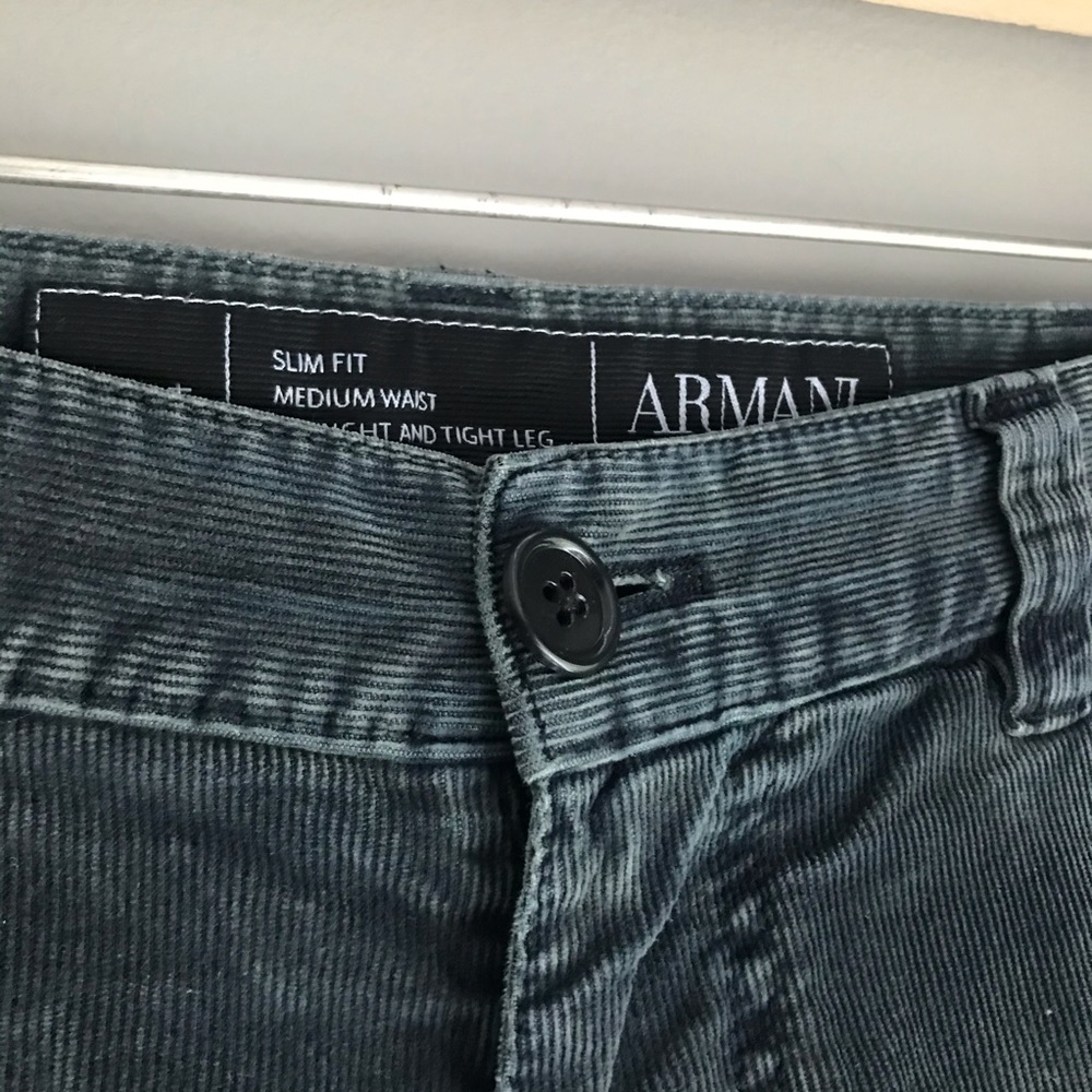 Armani Dark Teal Blue Corduroy Pants